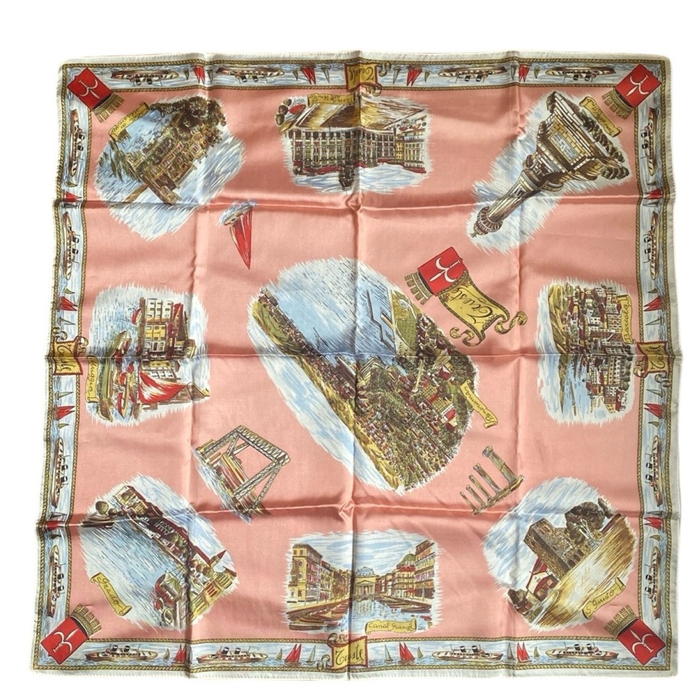 Vintage Trieste Italy Souvenir Scarf